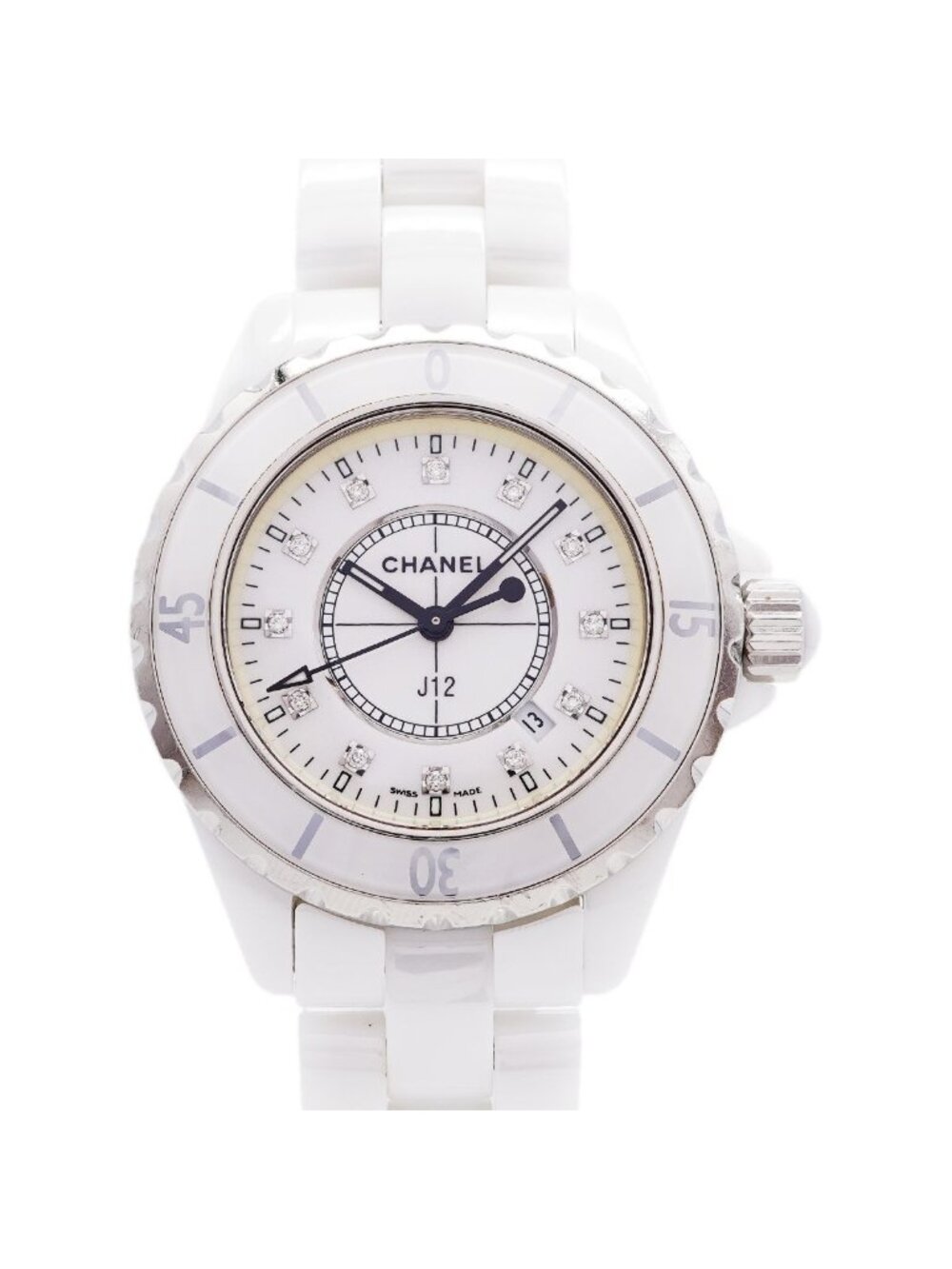 Chanel 12P Diamond White Dial Watch